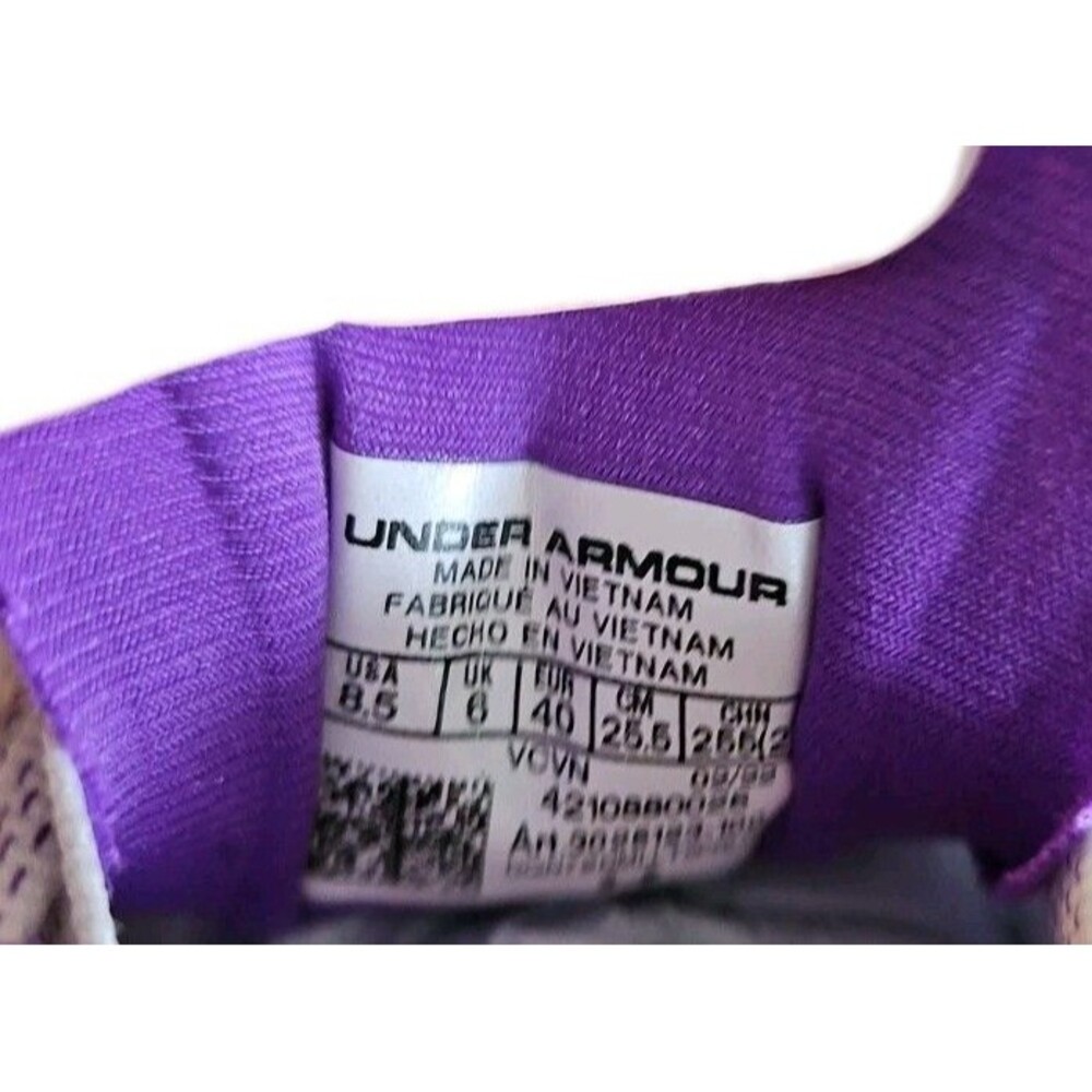 Under Armour UA Blur Smoke MC Womens Gray Purple Soccer/Lacrosse Cleats SZ 8.5 - Picture 7 of 9